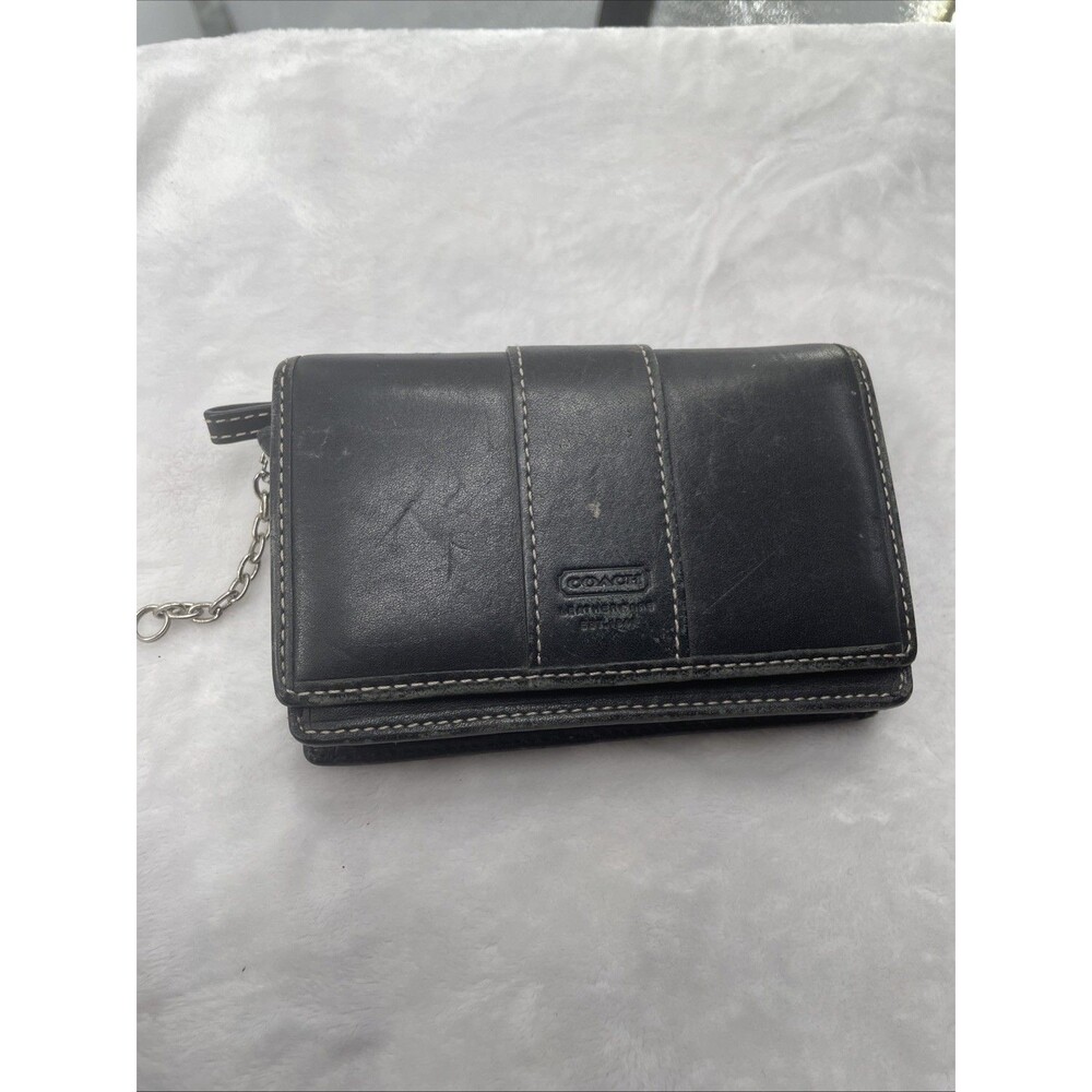 Vintage Coach Black Leather Card Case